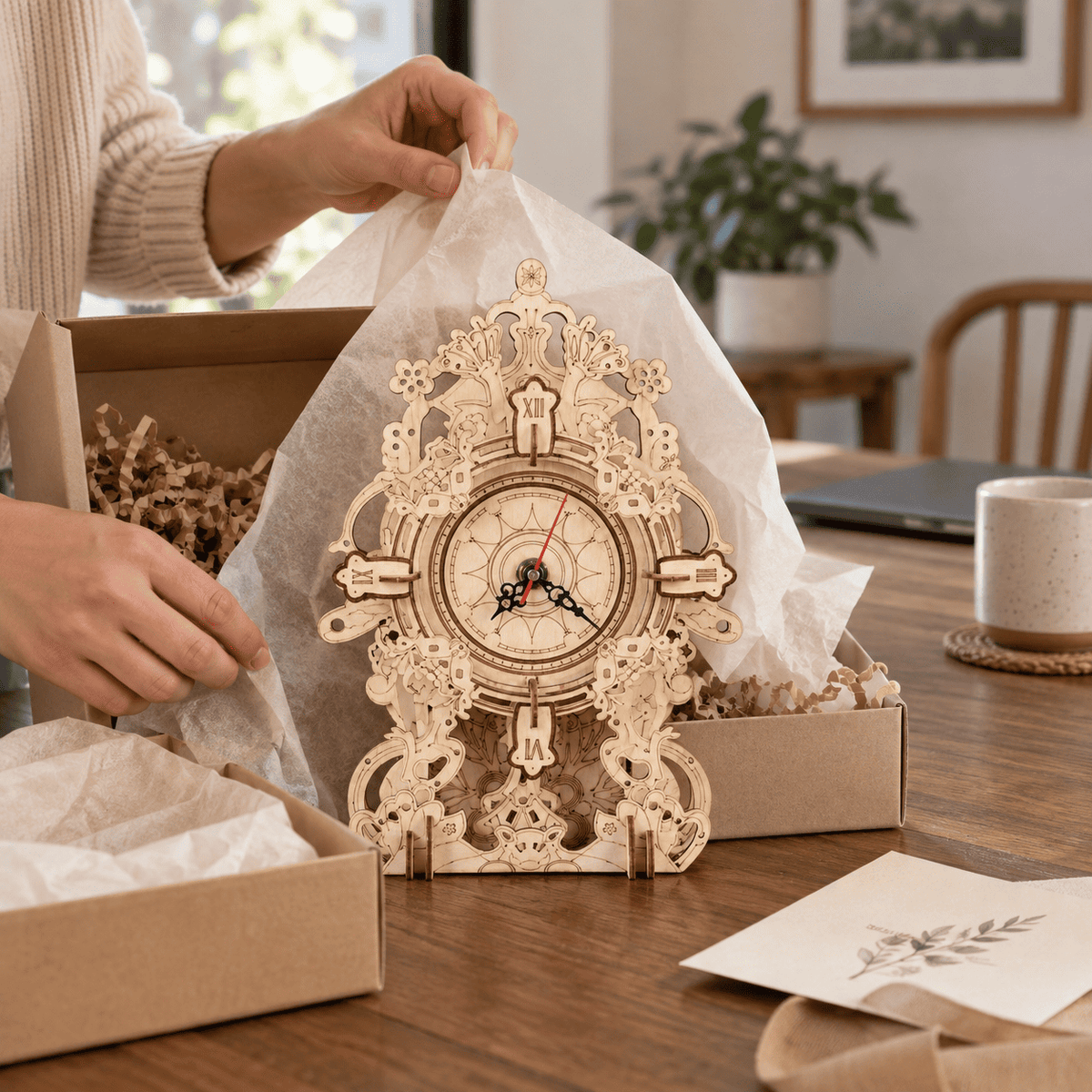 The Artisan Baroque Mechanical Wooden Clock